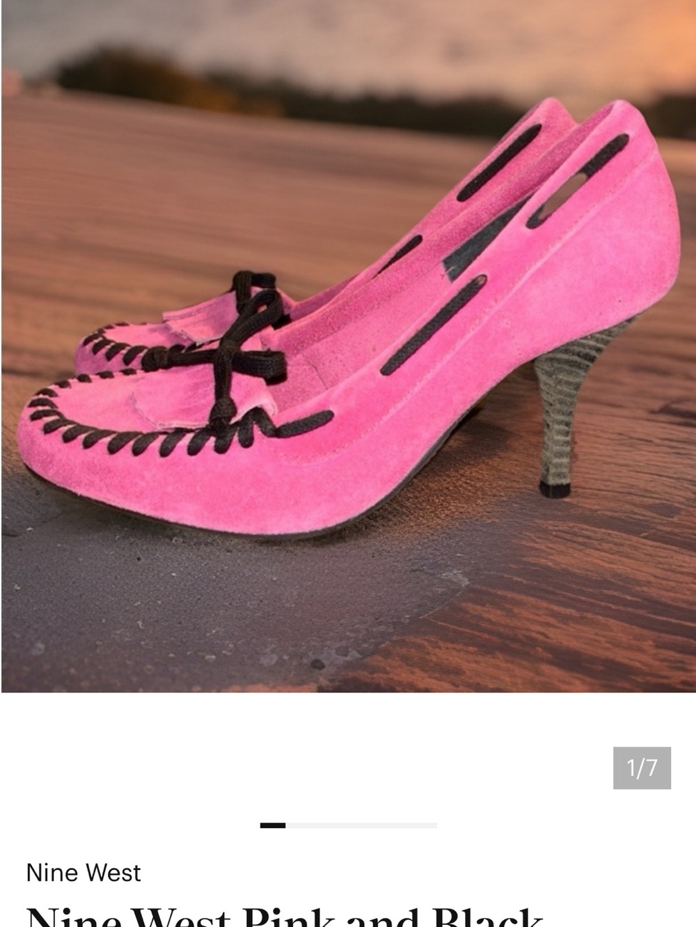 Nine West Pink and Black Suede Pumps, Women’s size 8, NWOT